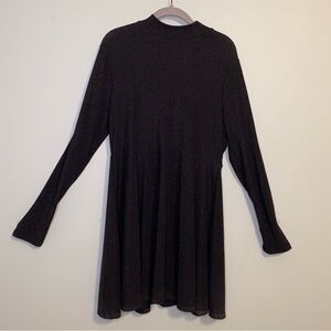 Wild Fable Long Sleeve Mock Neck Sparkle Dress, size XXL, Black/silver